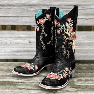 Women's embroidered rider boots