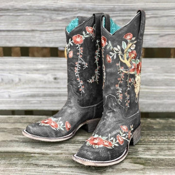 Women's embroidered rider boots
